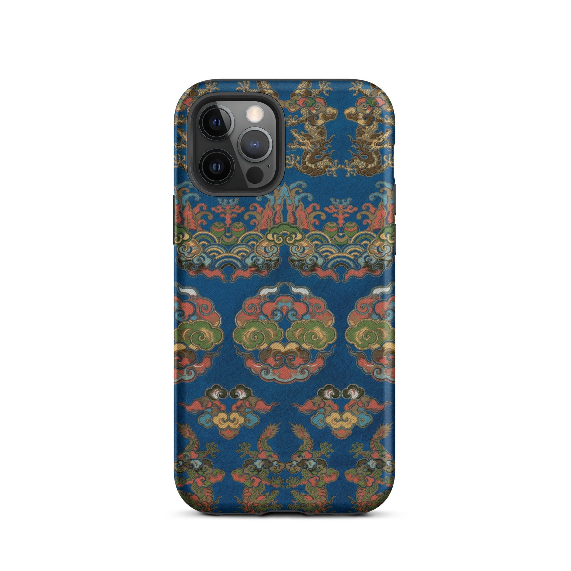 Blue Fan Pattern G.a. Audsley Iphone Case, 12 Pro / Matte, Blue Phone Case Ornate Pattern