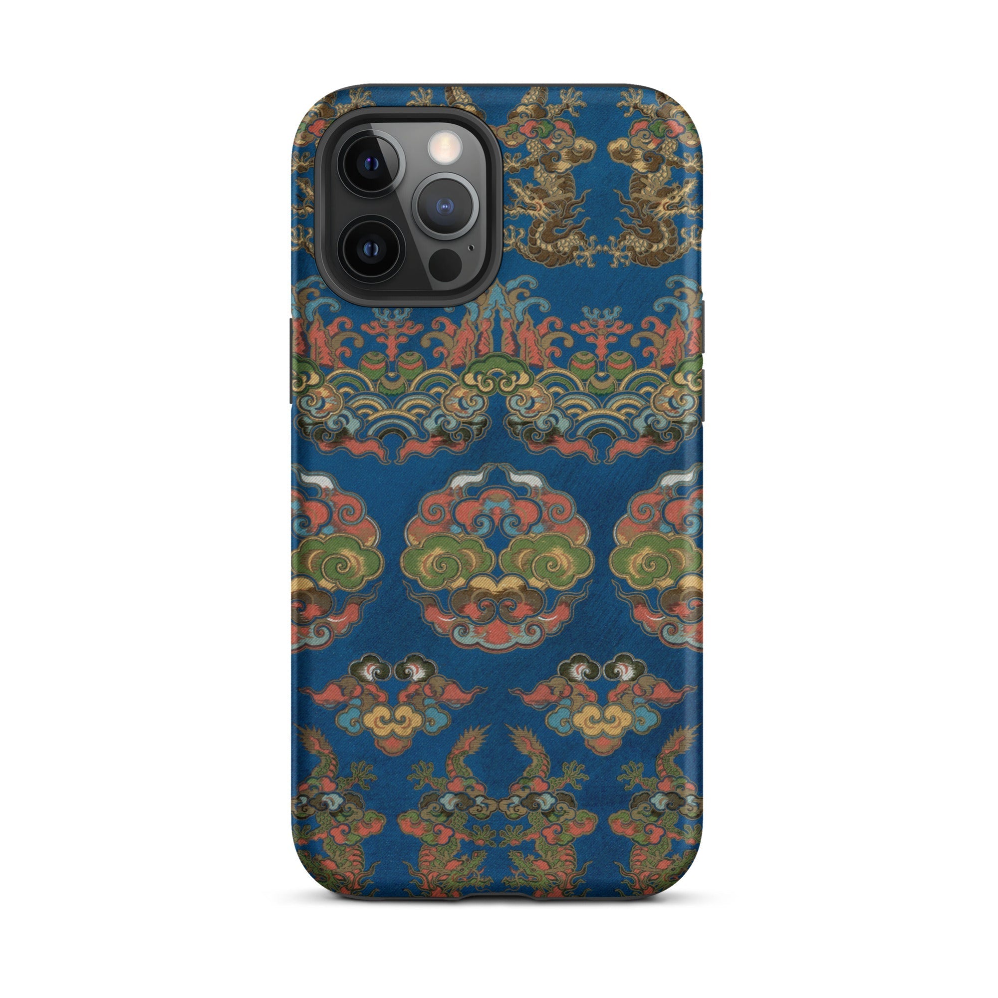 Blue Fan Pattern G.a. Audsley Iphone Case, 12 Pro Max / Matte, Blue Patterned Phone Case