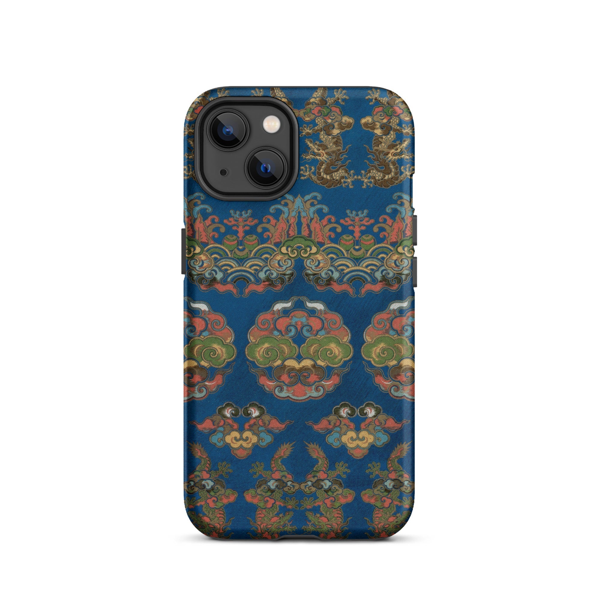 Blue Fan Pattern G.a. Audsley Iphone Case, 13 / Matte, Blue Patterned Phone Case
