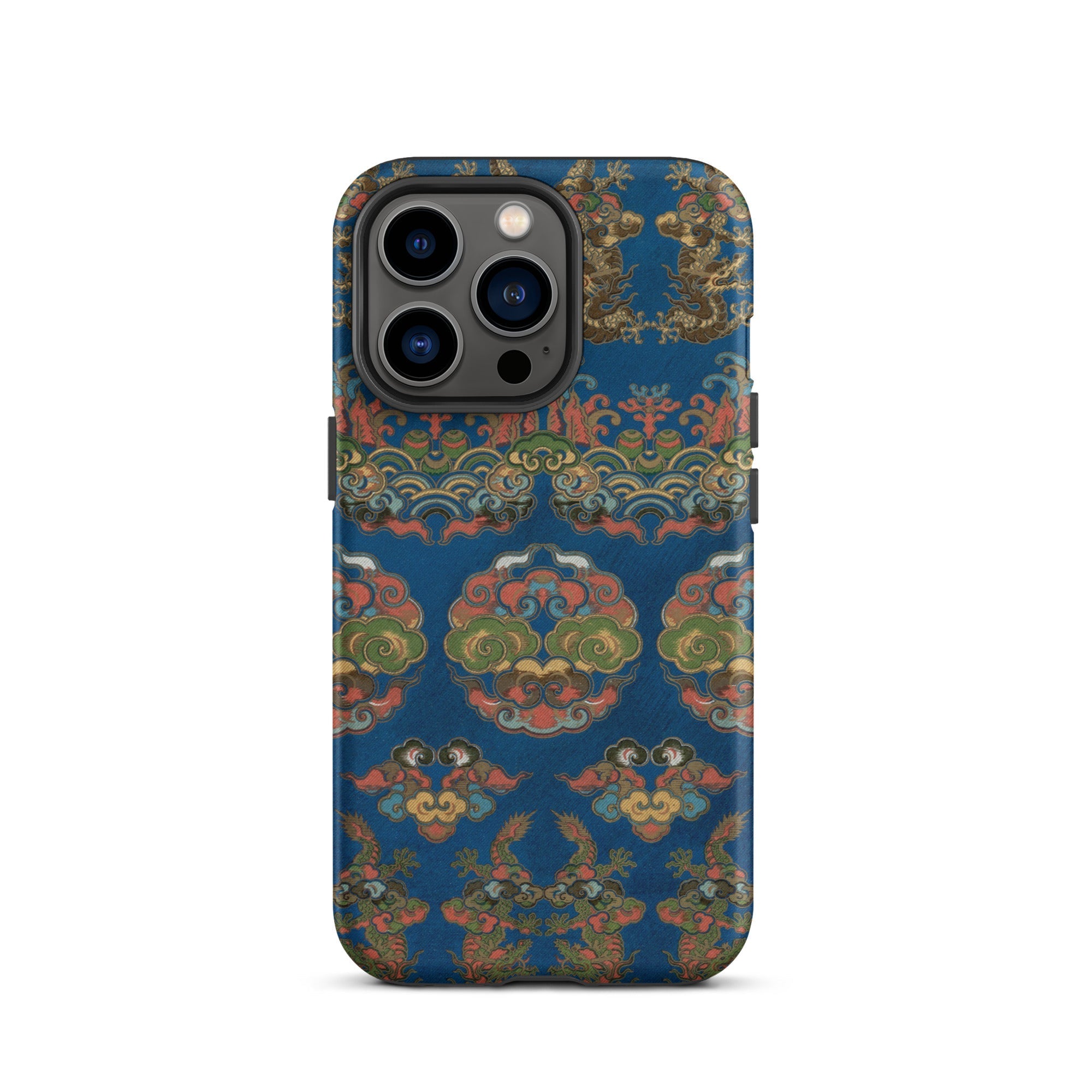 Blue Fan Pattern G.a. Audsley Iphone Case, 13 Pro / Matte, Blue Patterned Phone Case