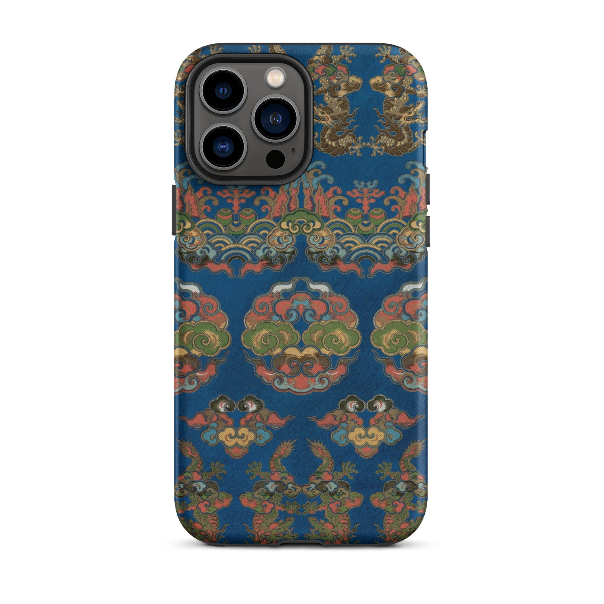 Blue Fan Pattern G.a. Audsley Iphone Case, 13 Pro Max / Matte, Blue Patterned Phone Case