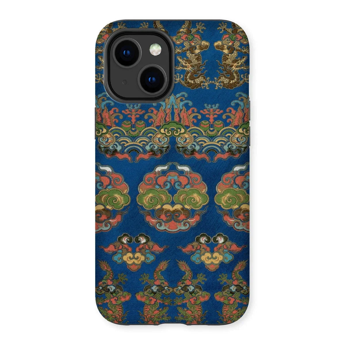 Blue Fan Pattern - G.a. Audsley Iphone Case, 14 Plus / Matte, Decorative Phone Case Ornate Oriental Pattern Dragons Floral