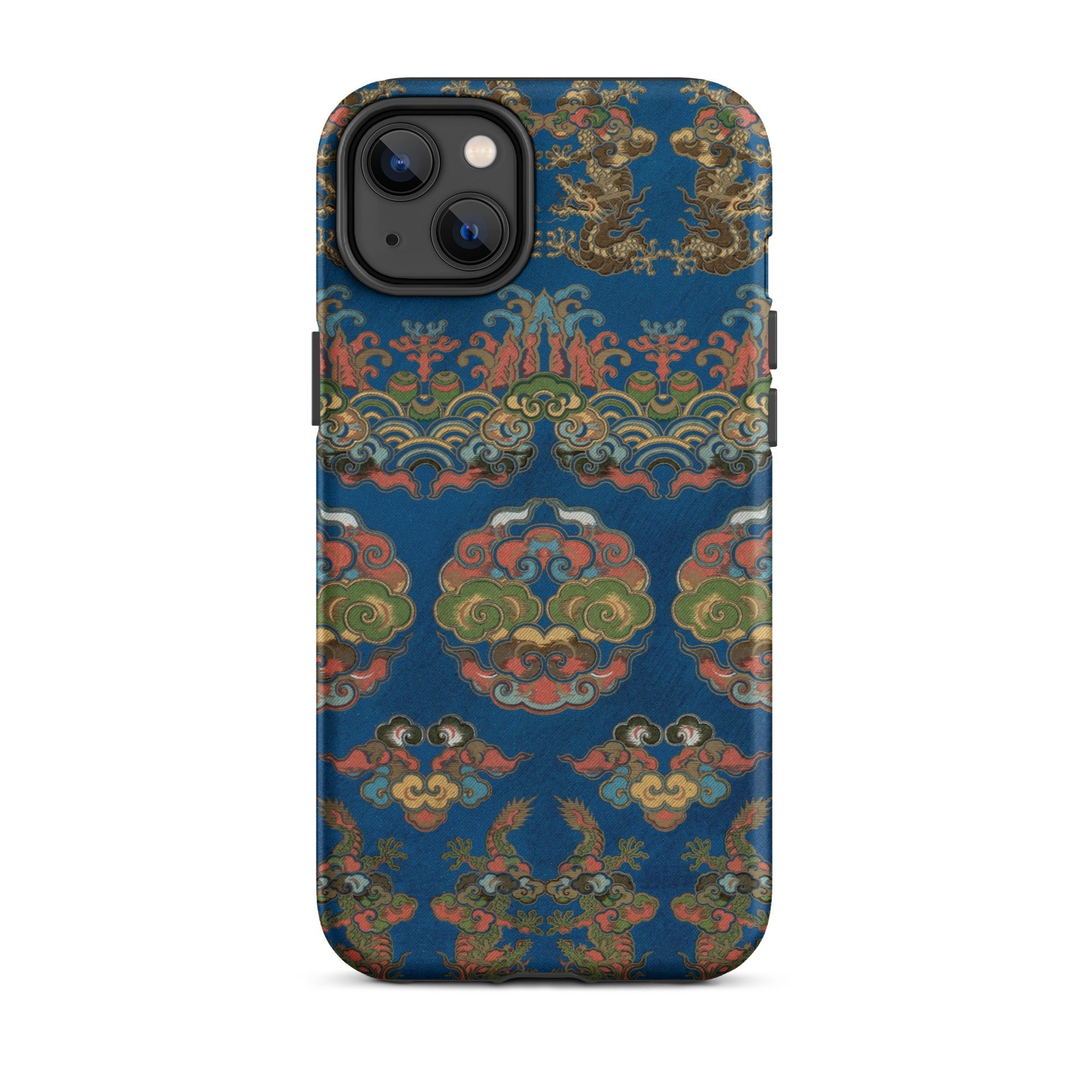 Blue Fan Pattern G.a. Audsley Iphone Case, 14 Plus / Matte, Blue Phone Case Ornate Asian Inspired Pattern