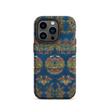 Blue Fan Pattern - G.a. Audsley Iphone Case, 14 Pro / Matte, Blue Patterned Phone Case