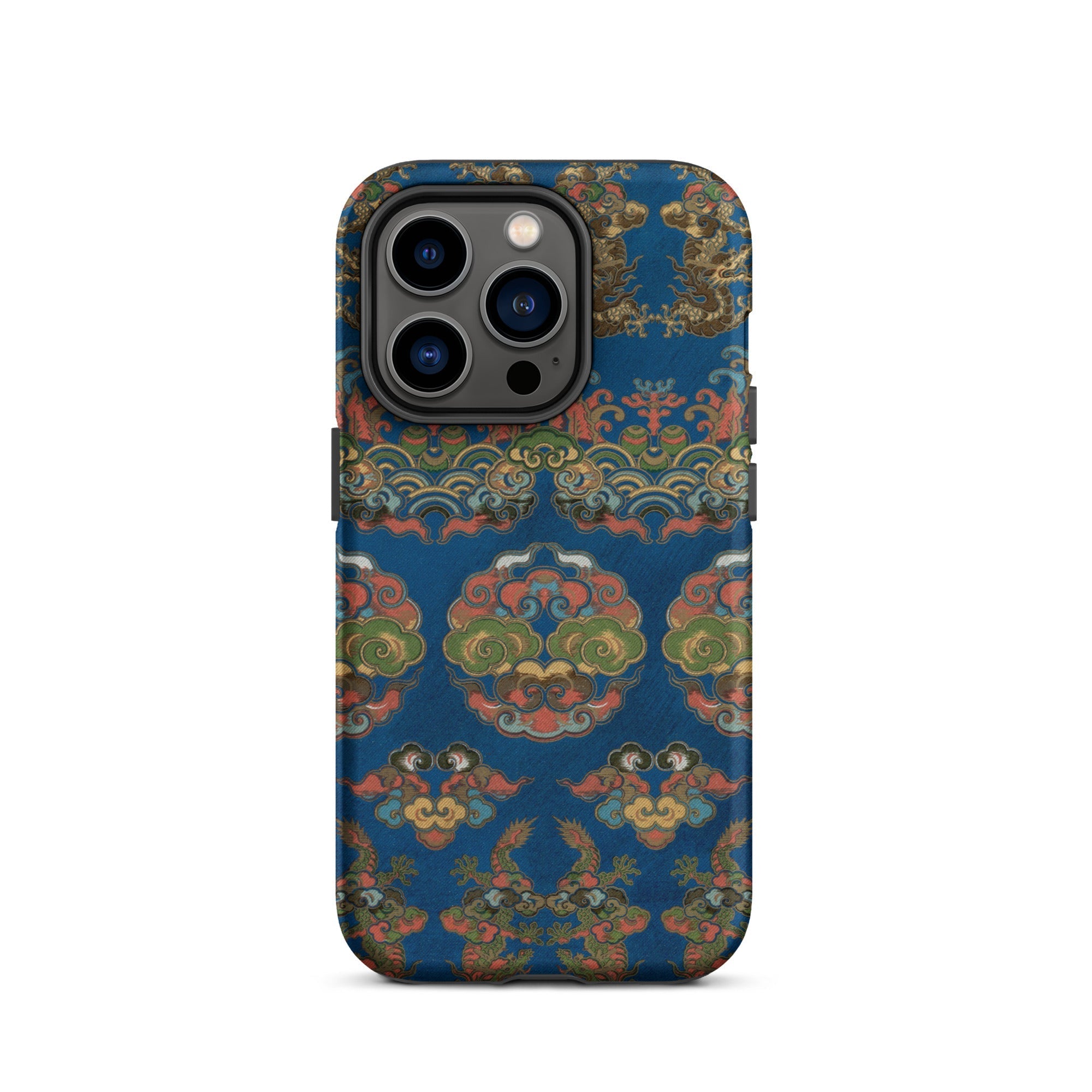 Blue Fan Pattern G.a. Audsley Iphone Case, 14 Pro / Matte, Blue Patterned Phone Case