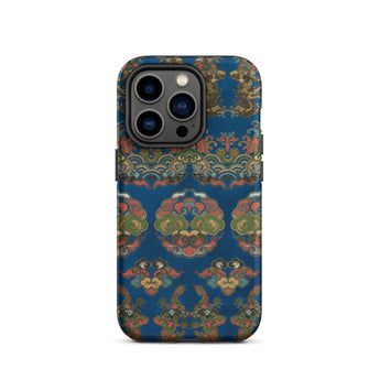 Blue Fan Pattern - G.a. Audsley Iphone Case, 14 Pro / Matte, Blue Patterned Phone Case