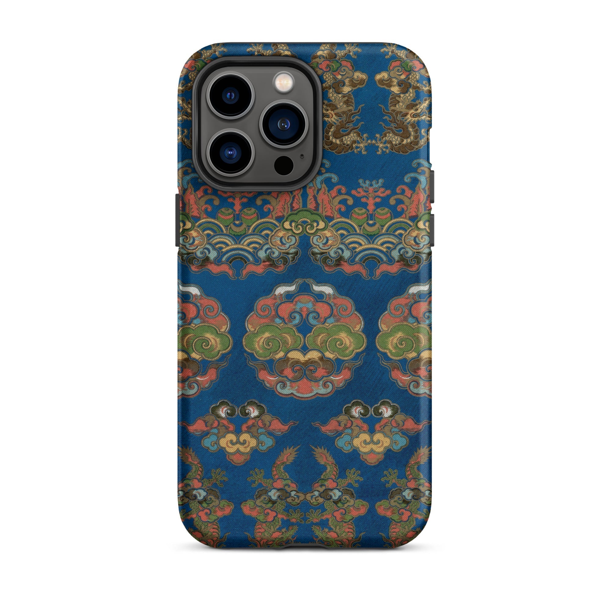 Blue Fan Pattern G.a. Audsley Iphone Case, 14 Pro Max / Matte, Blue Patterned Phone Case