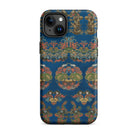 Blue Fan Pattern G.a. Audsley Iphone Case, 15 Plus / Matte, Blue Patterned Phone Case