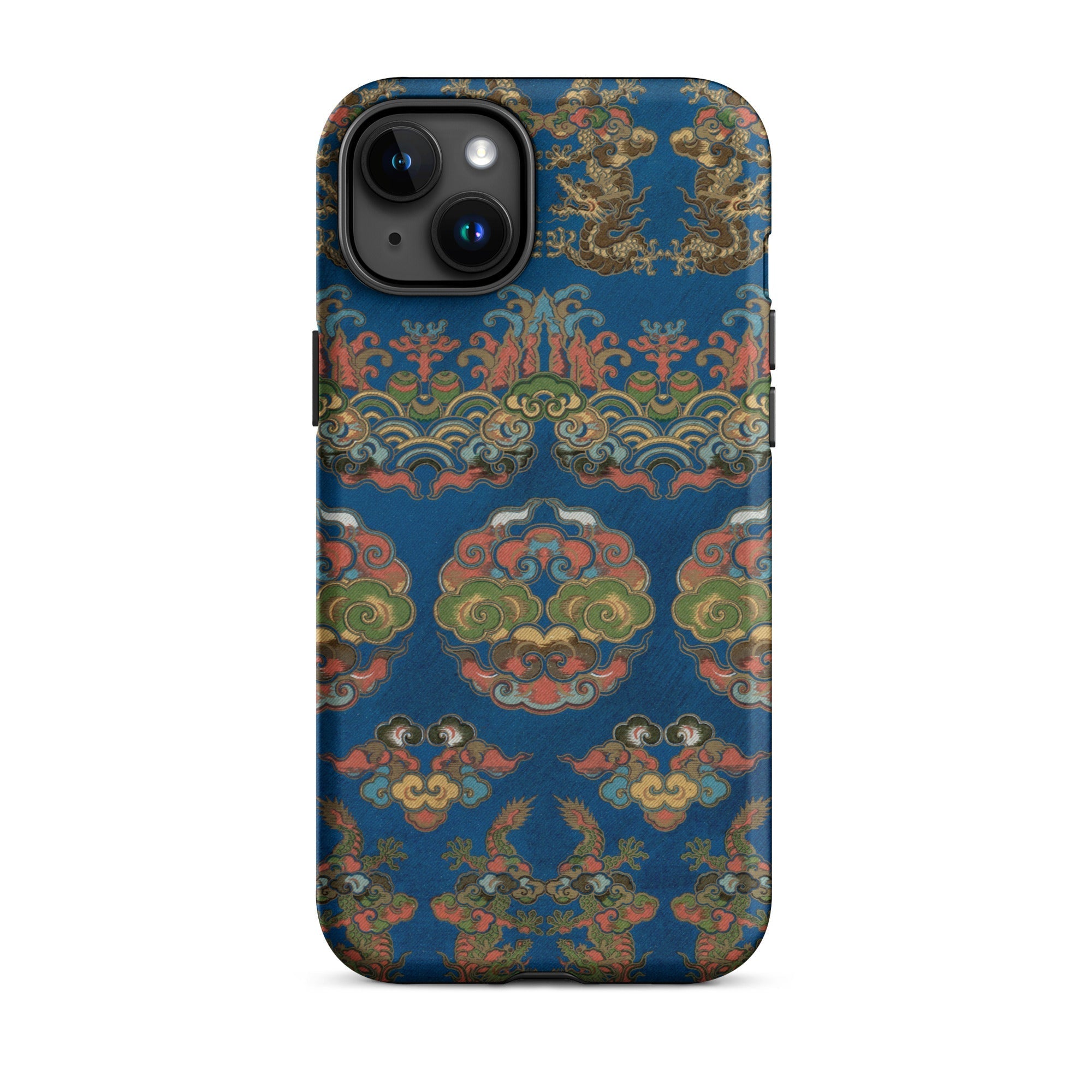 Blue Fan Pattern G.a. Audsley Iphone Case, 15 Plus / Matte, Blue Patterned Phone Case