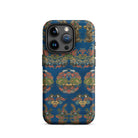 Blue Fan Pattern G.a. Audsley Iphone Case, 15 Pro / Matte, Blue Patterned Phone Case
