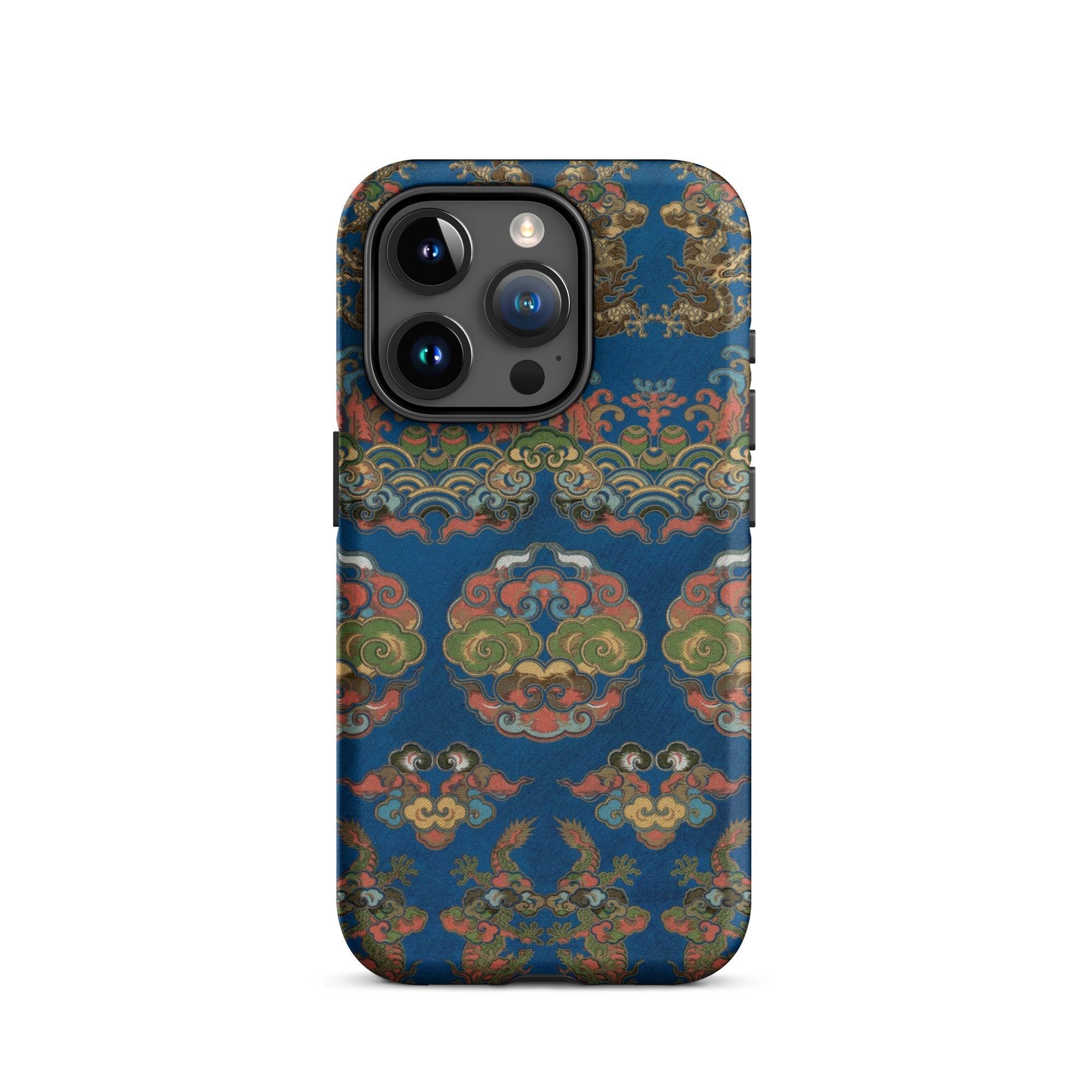 Blue Fan Pattern G.a. Audsley Iphone Case, 15 Pro / Matte, Blue Patterned Phone Case