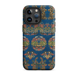 Blue Fan Pattern - G.a. Audsley Iphone Case, 15 Pro Max / Matte, Blue Phone Case Ornate Pattern