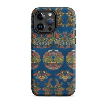 Blue Fan Pattern - G.a. Audsley Iphone Case, 15 Pro Max / Matte, Blue Phone Case Ornate Pattern