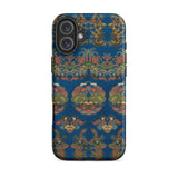 Blue Fan Pattern - G.a. Audsley Iphone Case, 16 Plus / Matte, Blue Phone Case Ornate Pattern