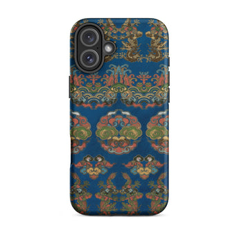 Blue Fan Pattern - G.a. Audsley Iphone Case, 16 Plus / Matte, Blue Phone Case Ornate Pattern