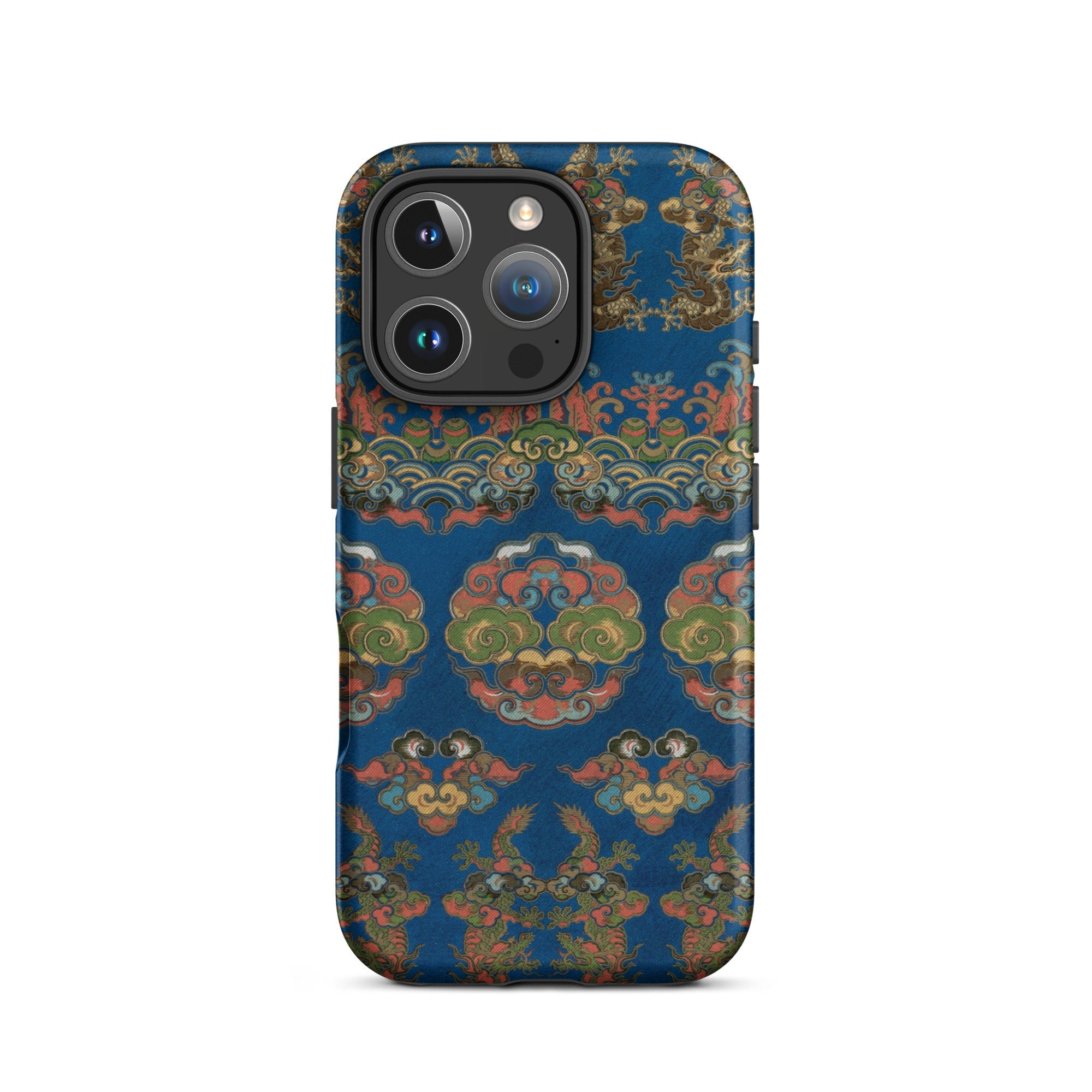 Blue Fan Pattern G.a. Audsley Iphone Case, 16 Pro / Matte, Blue Patterned Phone Case