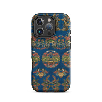 Blue Fan Pattern - G.a. Audsley Iphone Case, 16 Pro / Matte, Blue Patterned Phone Case