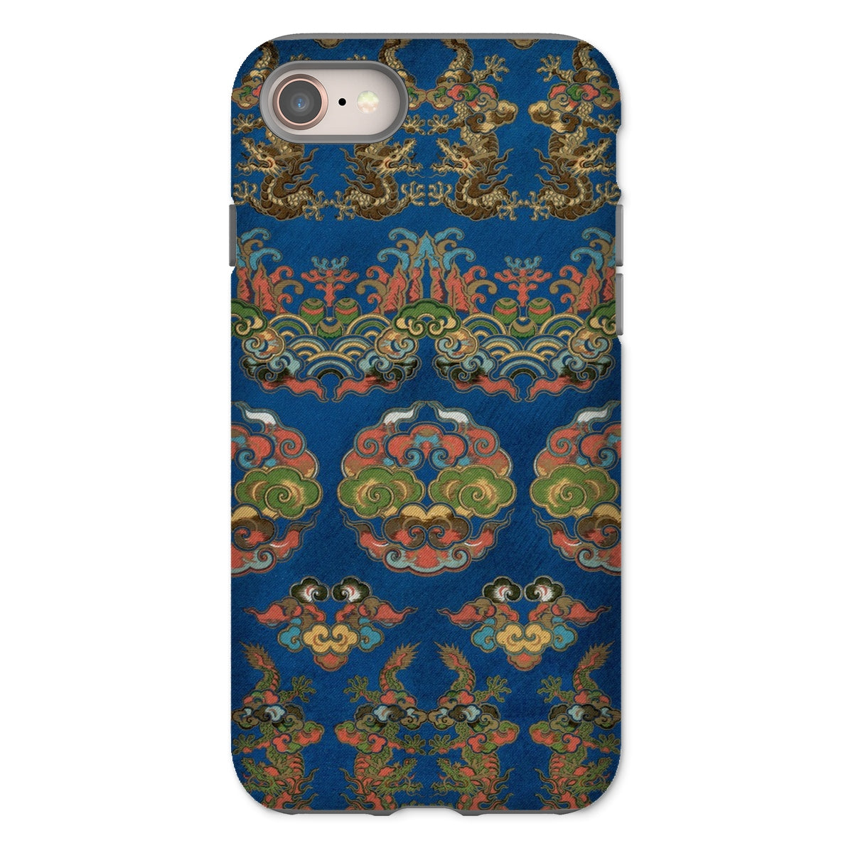 Blue Fan Pattern G.a. Audsley Iphone Case, 8 / Matte, Decorative Phone Case Ornate Pattern Gold Coral Designs