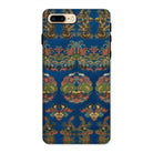 Blue Fan Pattern G.a. Audsley Iphone Case, 8 Plus / Matte, Decorative Phone Case Ornate Blue Gold Floral Damask
