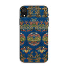 Blue Fan Pattern G.a. Audsley Iphone Case, Xr / Matte, Phone Case Ornate Blue Gold Floral Damask Pattern