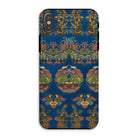 Blue Fan Pattern G.a. Audsley Iphone Case, Xs / Matte, Phone Case Ornate Blue Gold Damask Pattern Floral