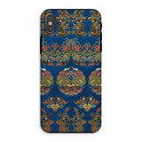 Blue Fan Pattern - G.a. Audsley Iphone Case, Xs / Matte, Phone Case Ornate Blue Gold Damask Pattern Floral