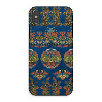 Blue Fan Pattern - G.a. Audsley Iphone Case, Xs / Matte, Phone Case Ornate Blue Gold Damask Pattern Floral