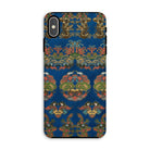 Blue Fan Pattern G.a. Audsley Iphone Case, Xs Max / Matte, Decorative Phone Case Ornate Blue Gold Damask Pattern