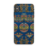Blue Fan Pattern - G.a. Audsley Iphone Case, Xs Max / Matte, Decorative Phone Case Ornate Blue Gold Damask Pattern