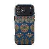 Blue Fan Pattern - G.a. Audsley Phone Case Iphone 17 Pro Max / Matte Floral Intricate Patterns Textured Finish, Mobile Cases