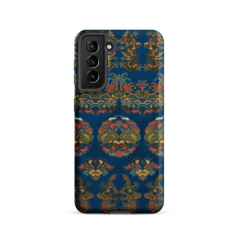 Blue Fan Pattern - G.a. Audsley Phone Case Samsung Galaxy S21 / Matte Intricate Traditional Chinese Dragon Cloud, Iphone, Mobile Cases