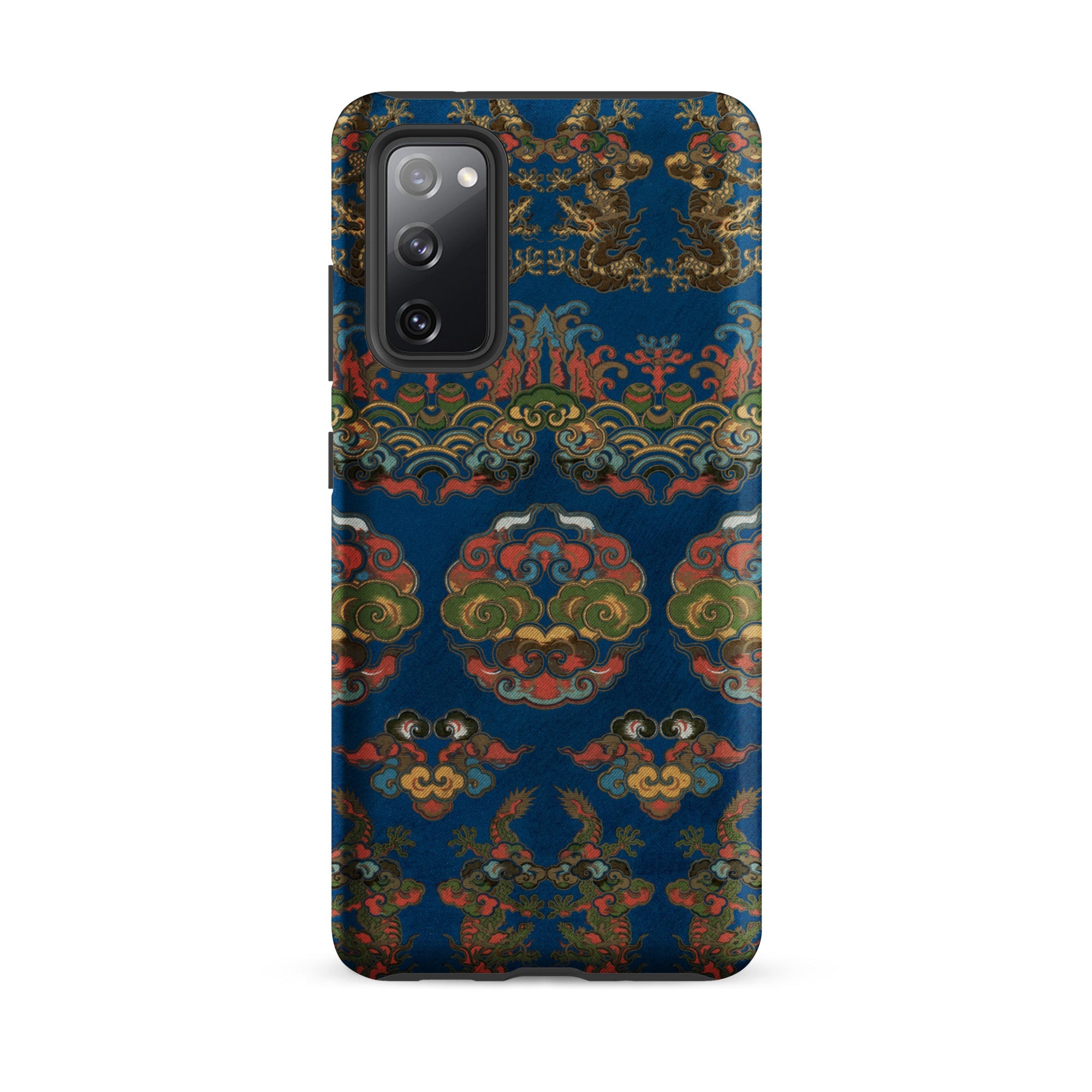 Blue Fan Pattern G.a. Audsley Samsung Case, Galaxy S20 Fe / Matte, Phone Case Blue Background Colorful Intricate Pattern Traditional