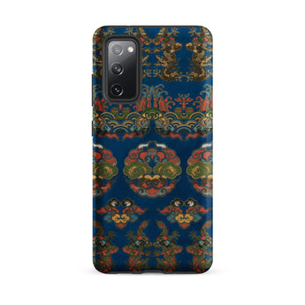 Blue Fan Pattern - G.a. Audsley Samsung Case, Galaxy S20 Fe / Matte, Phone Case Blue Background Colorful Intricate Pattern Traditional