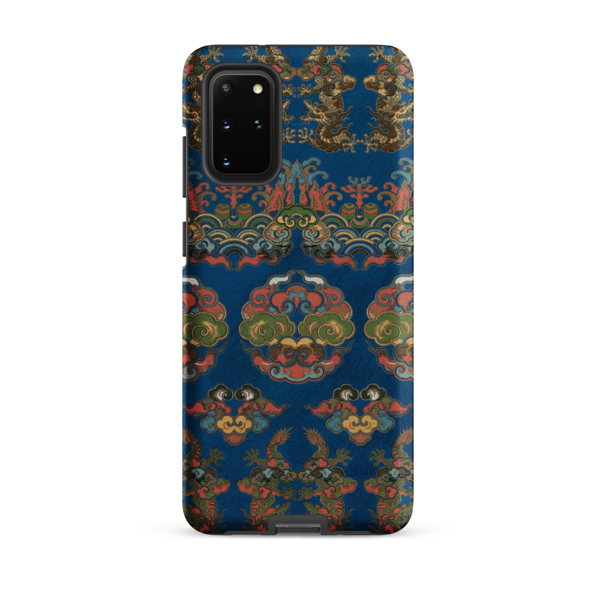 Blue Fan Pattern G.a. Audsley Samsung Case, Galaxy S20 Plus / Matte, Smartphone Case Ornate Blue Red Green Pattern Dragons