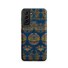 Blue Fan Pattern G.a. Audsley Samsung Case, Galaxy S21 / Matte, Smartphone Case Blue Background Pattern Ornate Colorful Asian Inspired