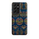 Blue Fan Pattern G.a. Audsley Samsung Case, Galaxy S21 Ultra / Matte, Smartphone Richly Patterned Dark Blue Case Traditional Asian Inspired