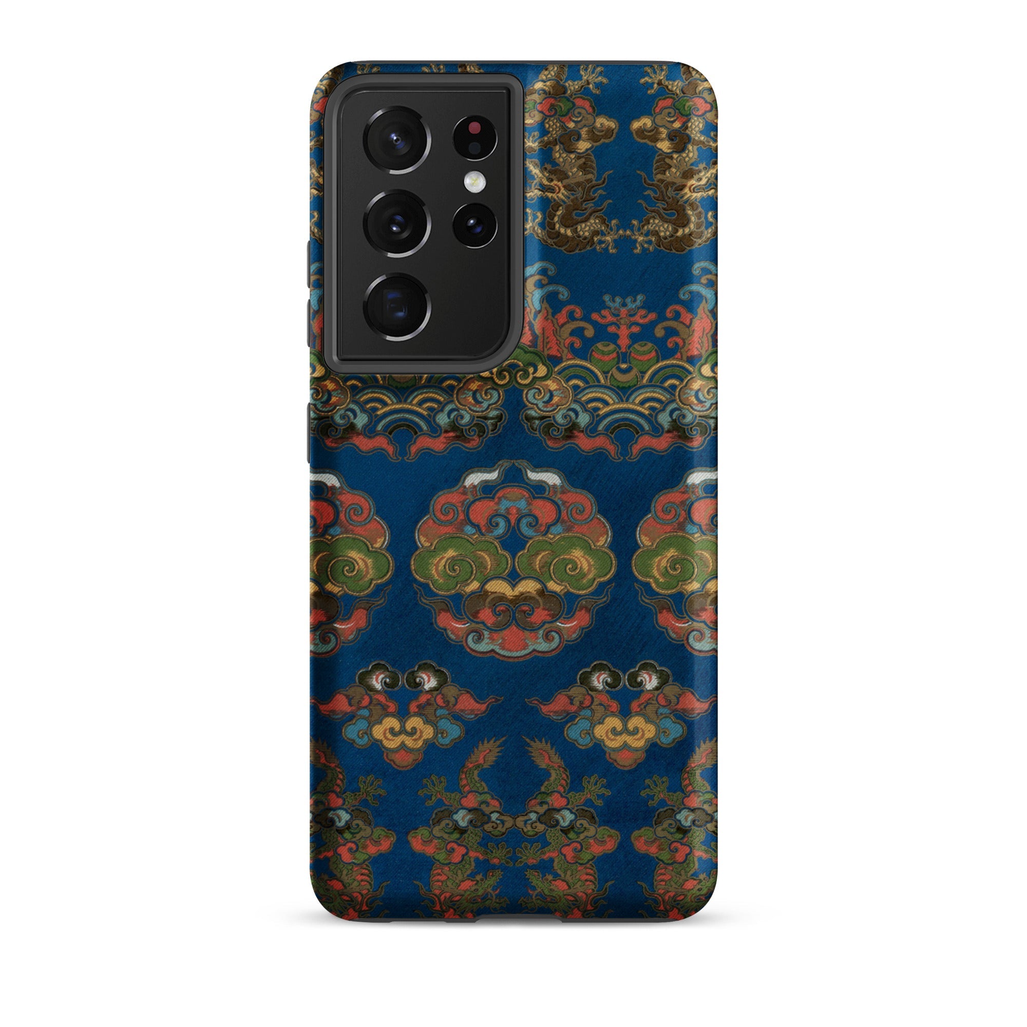 Blue Fan Pattern G.a. Audsley Samsung Case, Galaxy S21 Ultra / Matte, Smartphone Richly Patterned Dark Blue Case Traditional Asian Inspired