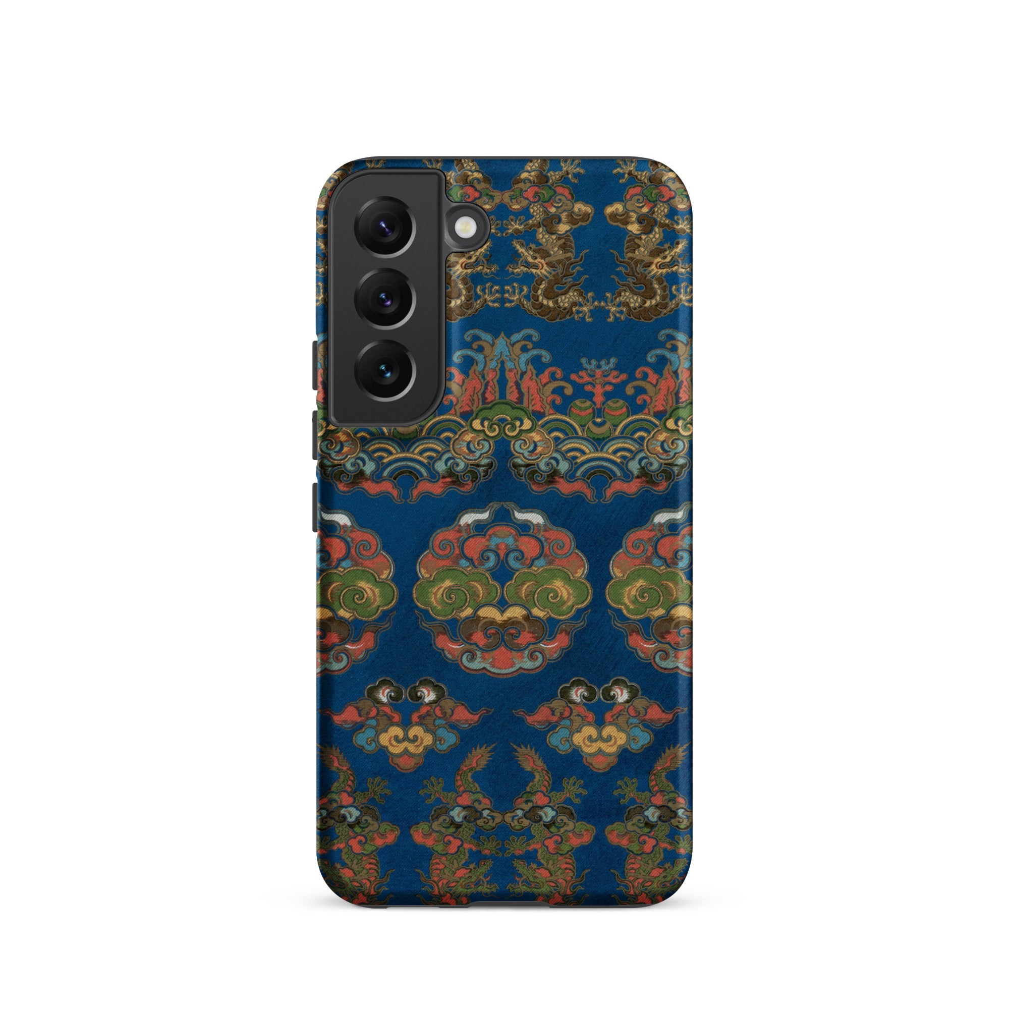 Blue Fan Pattern G.a. Audsley Samsung Case, Galaxy S22 / Matte, Blue Phone Case Vibrant Intricate Pattern Traditional Asian