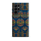 Blue Fan Pattern G.a. Audsley Samsung Case, Galaxy S22 Ultra / Matte, Samsung Galaxy S23 Ultra Phone Case Blue Background