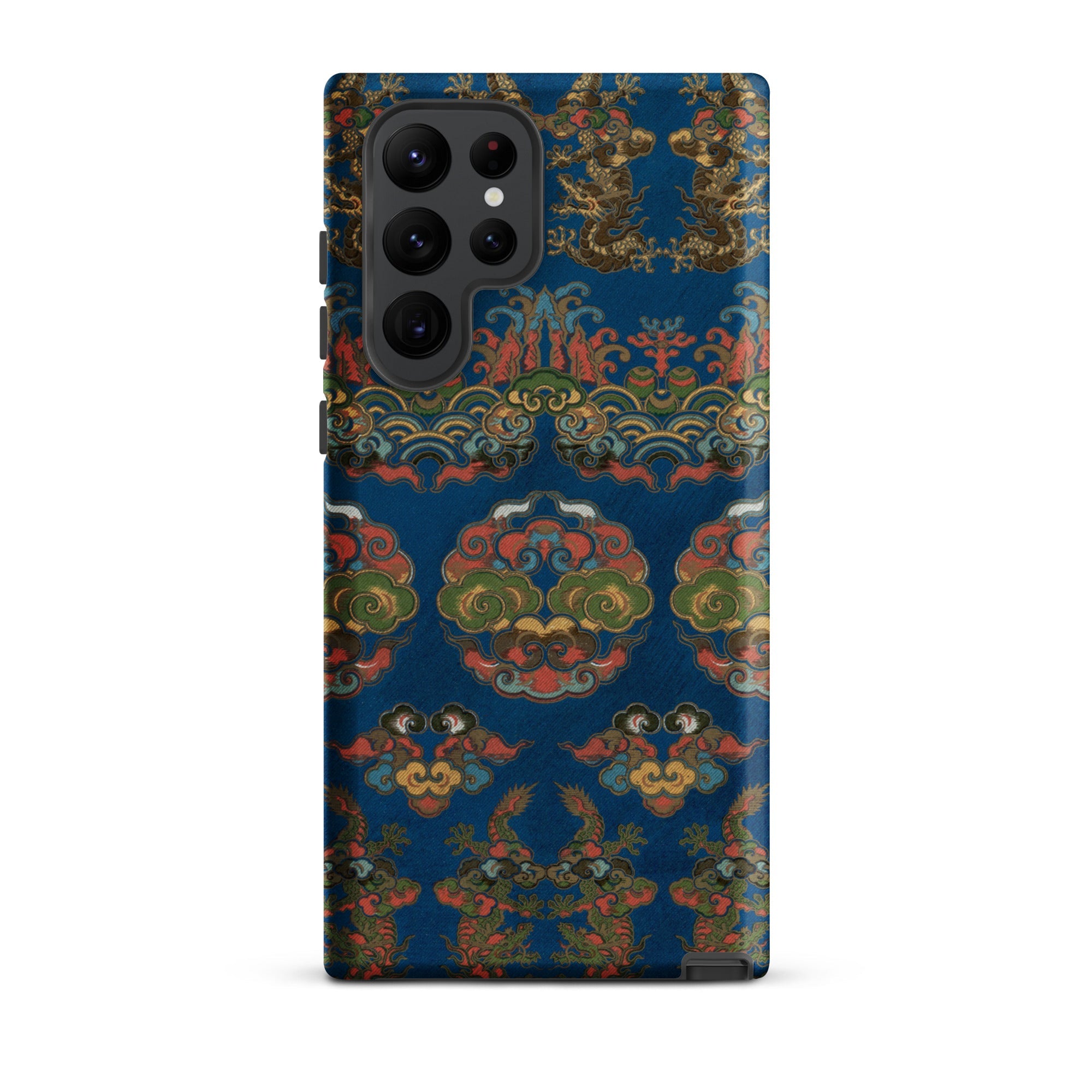 Blue Fan Pattern G.a. Audsley Samsung Case, Galaxy S22 Ultra / Matte, Samsung Galaxy S23 Ultra Phone Case Blue Background