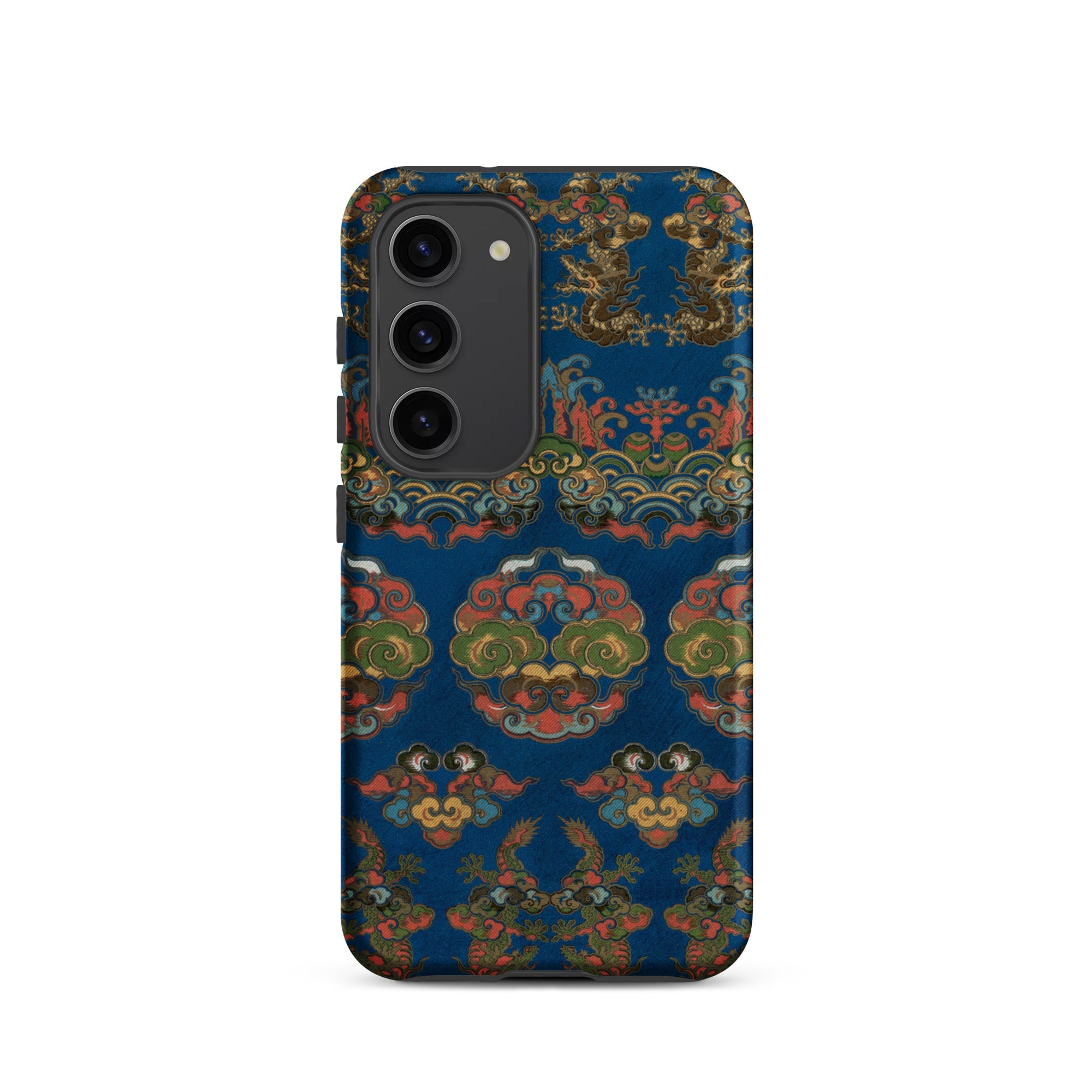 Blue Fan Pattern G.a. Audsley Samsung Case, Galaxy S23 / Matte, Blue Smartphone Case Intricate Colorful Traditional Asian Pattern