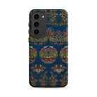 Blue Fan Pattern G.a. Audsley Samsung Case, Galaxy S23 Plus / Matte, Smartphone Case Complex Pattern Traditional Asian Inspired Designs Gold