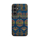 Blue Fan Pattern G.a. Audsley Samsung Case, Galaxy S24 Plus / Matte, Blue Phone Case Ornate Colorful Pattern