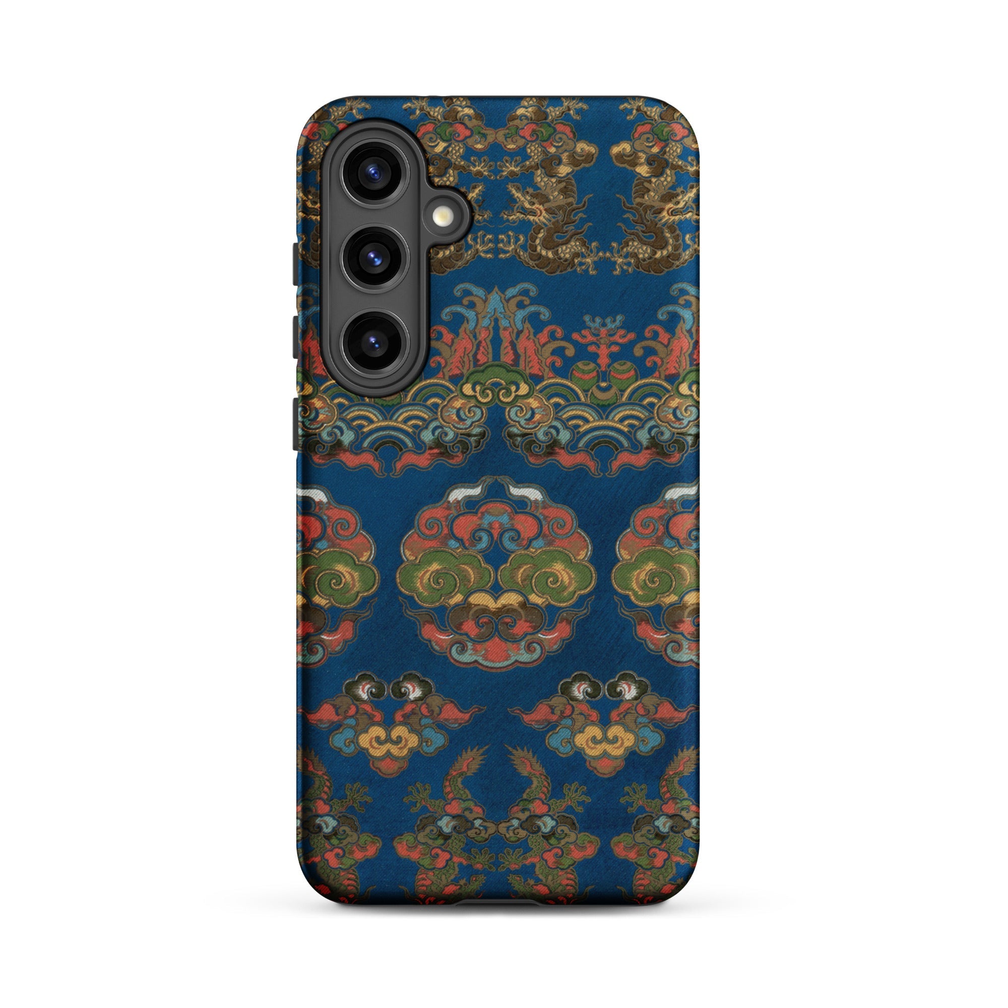 Blue Fan Pattern G.a. Audsley Samsung Case, Galaxy S24 Plus / Matte, Blue Phone Case Ornate Colorful Pattern