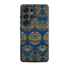 Blue Fan Pattern G.a. Audsley Samsung Case, Galaxy S25 Ultra / Matte, Dark Blue Smartphone Case Ornate Colorful Pattern Dragons