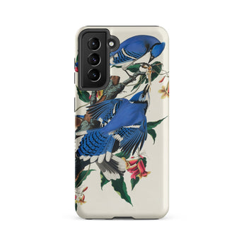 Blue Jays - John James Audubon Samsung Case, Galaxy S21 Fe / Matte, Phone Case Blue Jay Bird Design