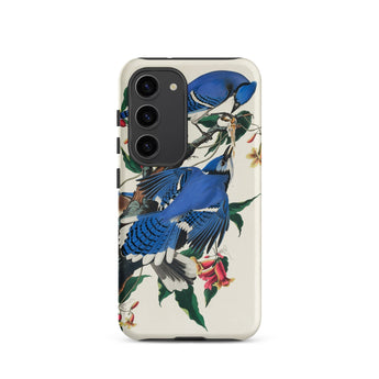 Blue Jays - John James Audubon Samsung Case, Galaxy S23 / Matte, Smartphone Case Illustration Blue Jays Flowers