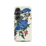 Blue Jays - John James Audubon Samsung Case, Galaxy S25 / Matte, Smartphone Case Blue Jay Branch Design