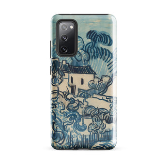 Blue Landscape with Houses - Vincent Van Gogh Phone Case Samsung Galaxy S20 Fe / Gloss Phone Case Blue Beige Impressionist Landscape Design