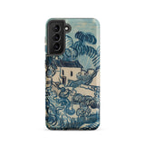 Blue Landscape with Houses - Vincent Van Gogh Phone Case Samsung Galaxy S21 / Matte Blue Cream-colored Phone Case Stylized Landscape Design